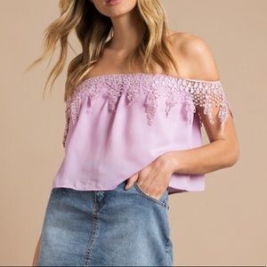 Lavender Off the Shoulder top
